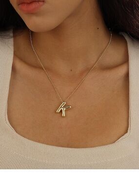Gold Initial 'K' Necklace